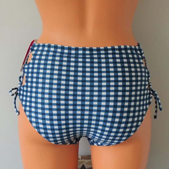 Hula Honey Junior Plaid Lace-Up Bikini Bottom - Picture 3 of 3